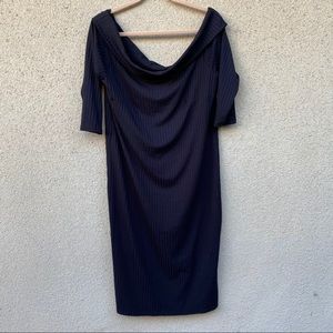 Eloquii off shoulder dress black bodycon ribbed 18